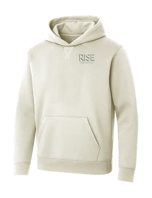 Allmade White Sand Organic French Terry Pullover Hoodie w/Rise Residential Logo