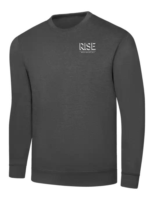 Charcoal 7.8 oz Ring Spun Crew Sweatshirt w/Rise Residential Logo