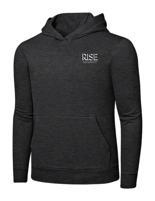 Dark Heather Grey 7.8 oz Ring Spun Hooded Sweatshirt w/Rise Residential Logo