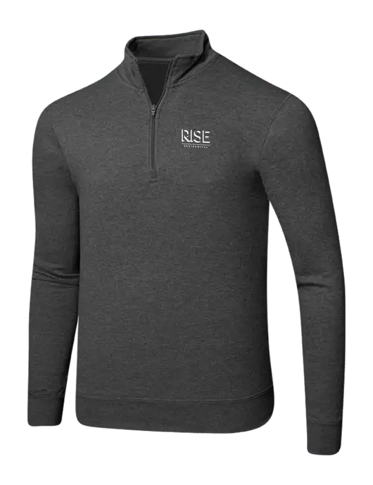 Dark Heather Grey 8.5 oz Ring Spun 1/4 Zip Pullover Sweatshirt w/Rise Residential Logo