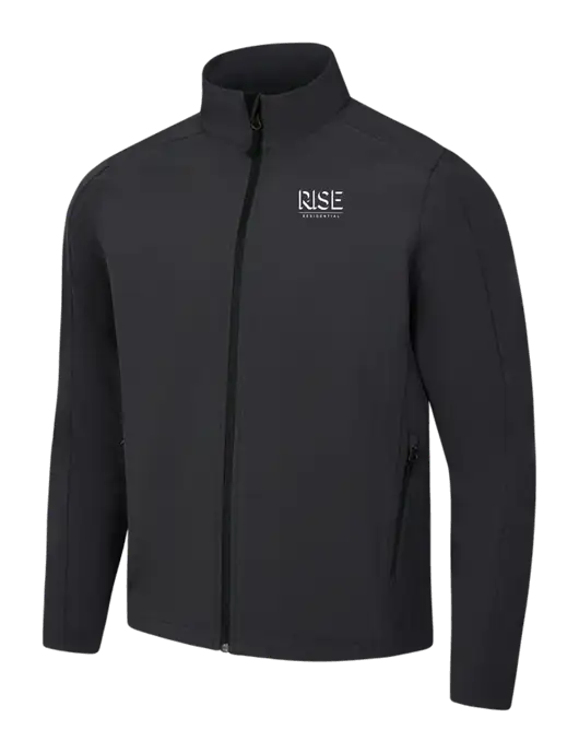 Black Charcoal Heather Core Soft Shell Jacket w/Rise Residential Logo