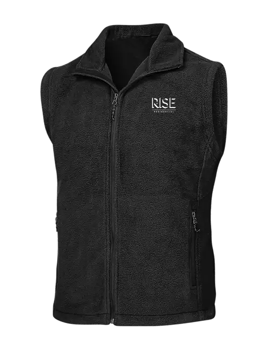 Black Fleece Vest w/Rise Residential Logo