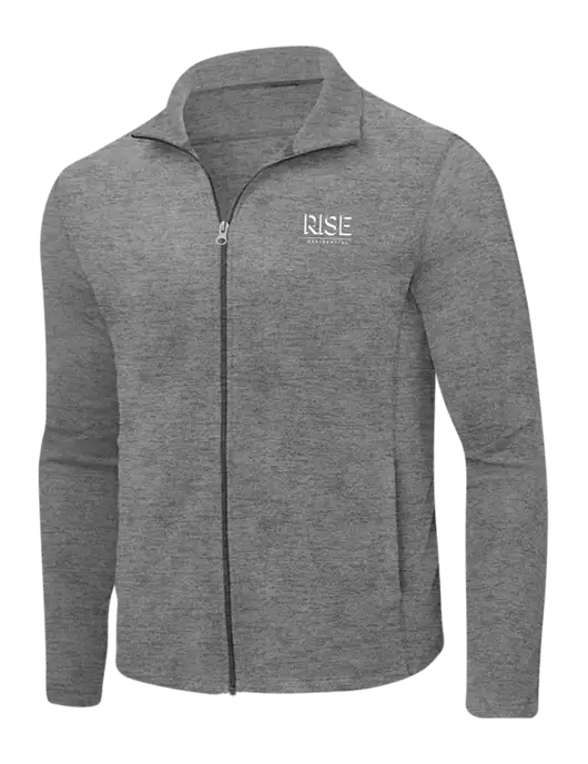 Medium Grey Heather Microfleece Full-Zip Jacket w/Rise Residential Logo
