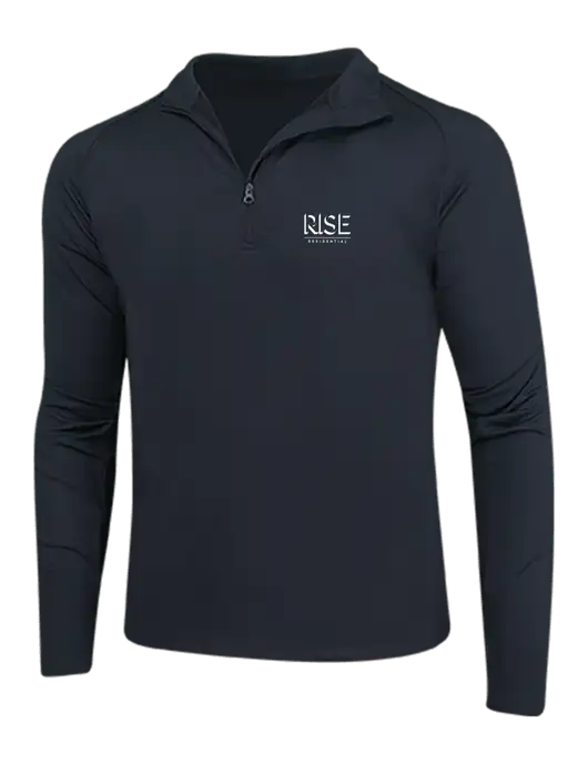 Black Sport Wick Stretch 1/4 Zip Pullover w/Rise Residential Logo