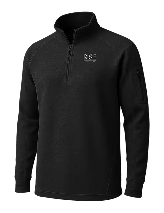 Black Tech Fleece 1/4 Zip Pullover w/Rise Residential Logo