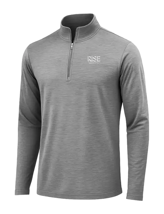 Dark Grey Heather Posicharge Tri-Blend Wicking 1/4 Zip Pullover w/Rise Residential Logo