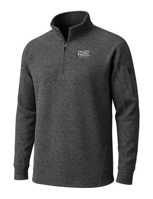 Graphite Heather Tech Fleece 1/4 Zip Pullover w/Rise Residential Logo