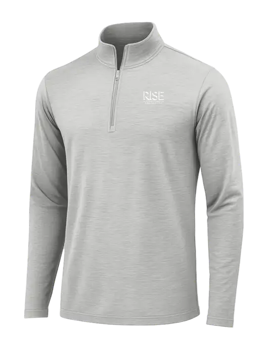 Light Grey Heather Posicharge Tri-Blend Wicking 1/4 Zip Pullover w/Rise Residential Logo