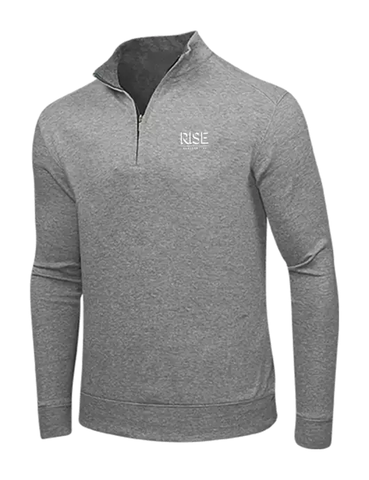 Medium Heather Grey/Charcoal Heather Interlock 1/4 Zip w/Rise Residential Logo