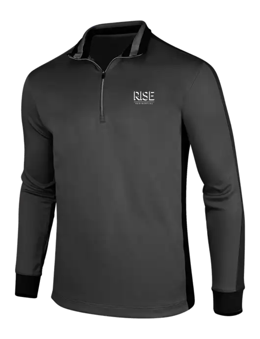NIKE Anthracite Heather/Black Dry-Fit 1/2 Zip Cover-Up w/Rise Residential Logo