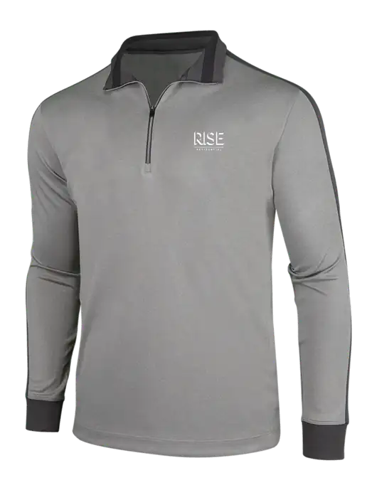 NIKE Athletic Grey/Heather Dark Grey Dry-Fit 1/2 Zip Cover-Up w/Rise Residential Logo