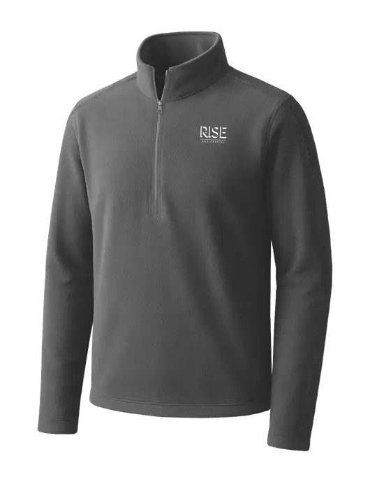 Medium Grey Microfleece 1/2 Zip Pullover w/Rise Residential Logo
