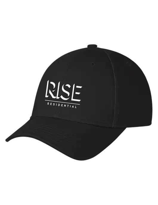 Black Structured Cap Hook & Loop w/Rise Residential Logo