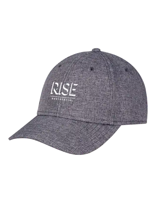 Heather Charcoal Structured Linen Look Cap Hook & Loop w/Rise Residential Logo