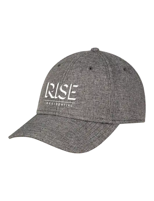 Heather Charcoal Structured Linen Look Cap Hook & Loop w/Rise Residential Logo