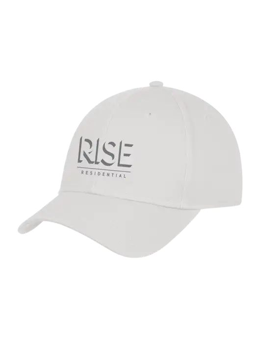 White Structured Cap Hook & Loop w/Rise Residential Logo