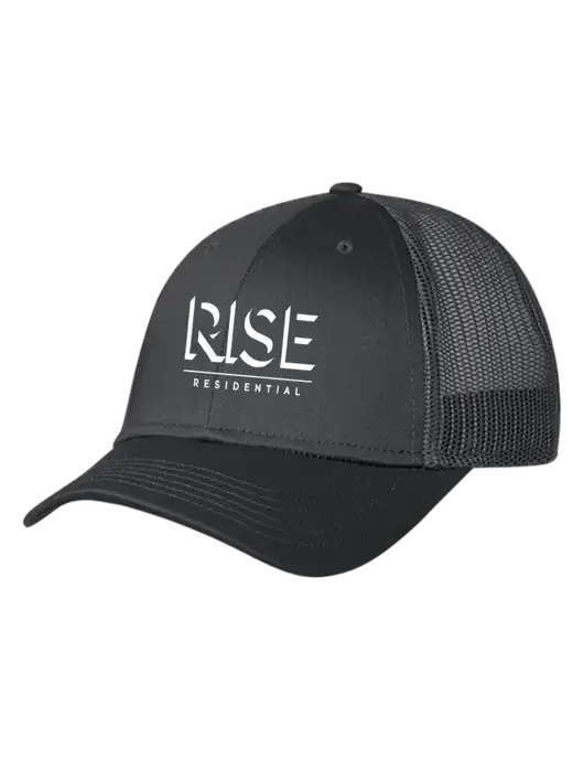 Charcoal Mesh Trucker Cap Snap Back w/Rise Residential Logo