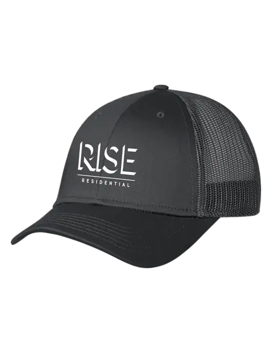 Charcoal Mesh Trucker Cap Snap Back w/Rise Residential Logo