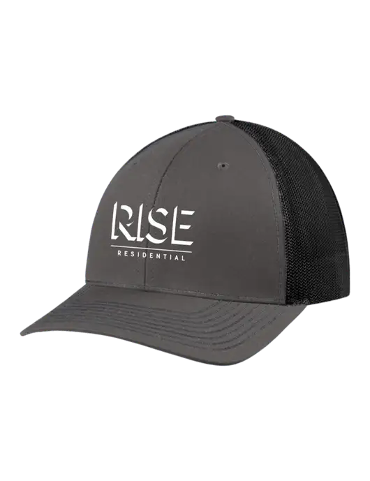 Richardson Adjustable Snapback Original 112 Trucker Cap Dark Grey w/Black Mesh w/Rise Residential Logo