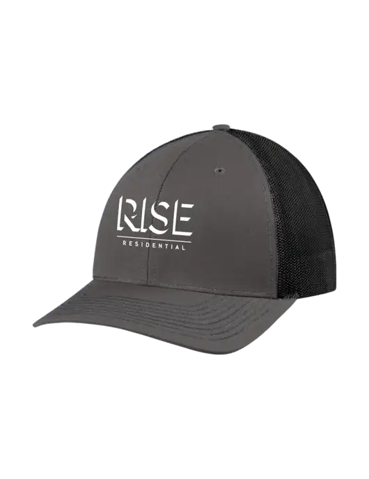 Richardson Adjustable Snapback Original 112 Trucker Cap Dark Grey w/Black Mesh w/Rise Residential Logo
