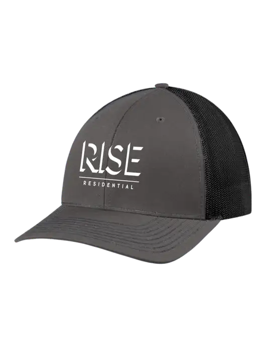 Richardson Adjustable Snapback Original 112 Trucker Cap Dark Grey w/Black Mesh w/Rise Residential Logo
