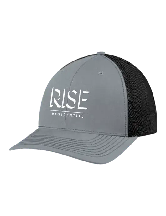 Richardson Adjustable Snapback Original 112 Trucker Cap Heather Grey w/Black Mesh w/Rise Residential Logo