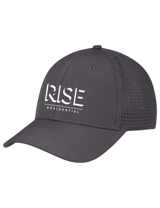Charcoal Performance Stretchable Cap Hook & Loop w/Rise Residential Logo