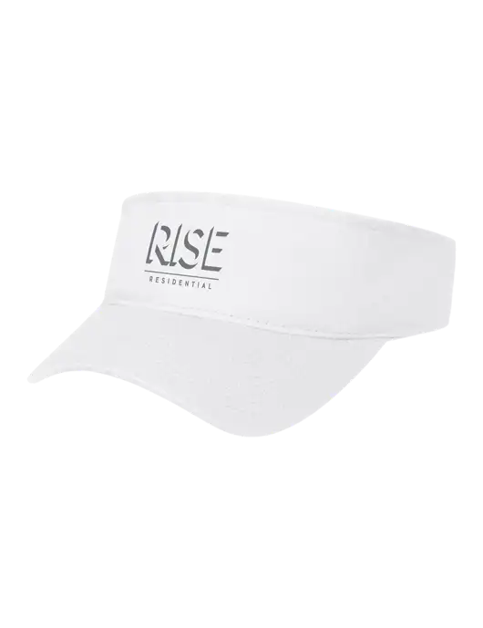 White Cap Visor w/Rise Residential Logo