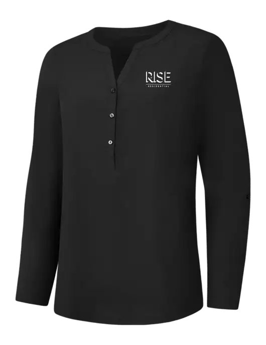 Womens Black Concept Henley Tunic w/Rise Residential Logo
