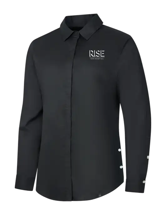 OGIO Womens Black Commuter Woven Shirt w/Rise Residential Logo