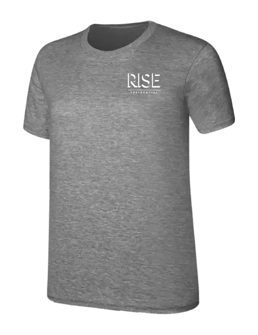 Womens Ring Spun Light Grey Heather 4.5 oz T-Shirt w/Rise Residential Logo