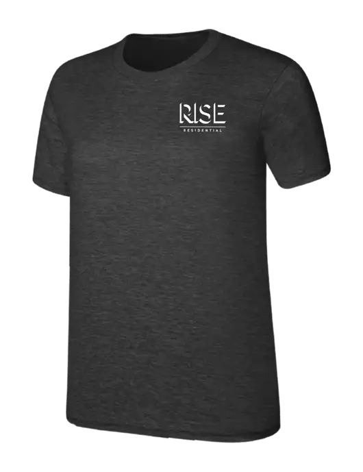 Womens Ring Spun Dark Heather Grey 4.5 oz T-Shirt w/Rise Residential Logo