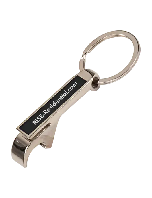 Black Bottle Opener Keychain w/Rise Residential Logo