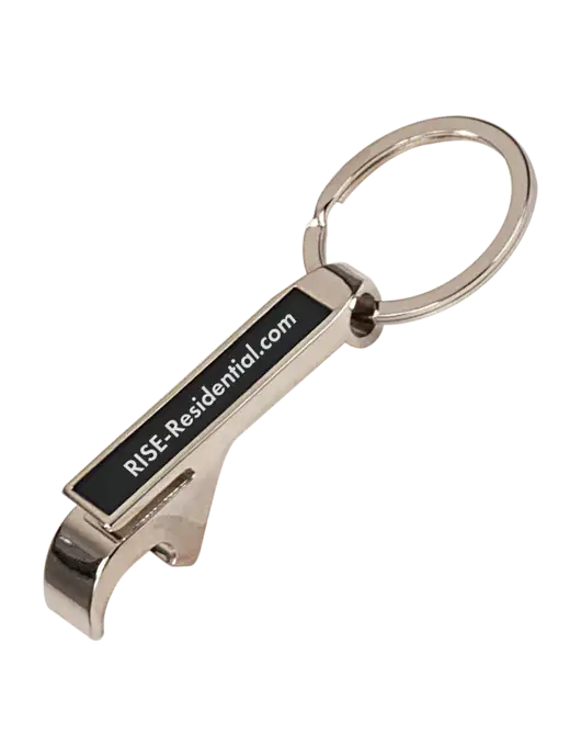 Black Bottle Opener Keychain w/Rise Residential Logo