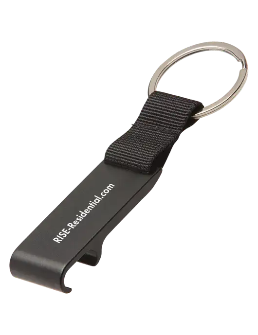 Black Bottle Opener & Key Ring w/Rise Residential Logo