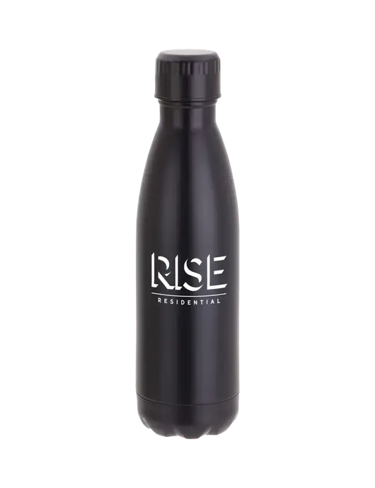 City Go Matte Black 17 oz Insulated Bottle w/Rise Residential Logo