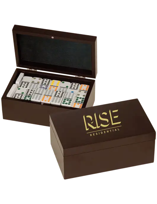 Rosewood Double Twelves 91 Piece Dominos Set w/Rise Residential Logo