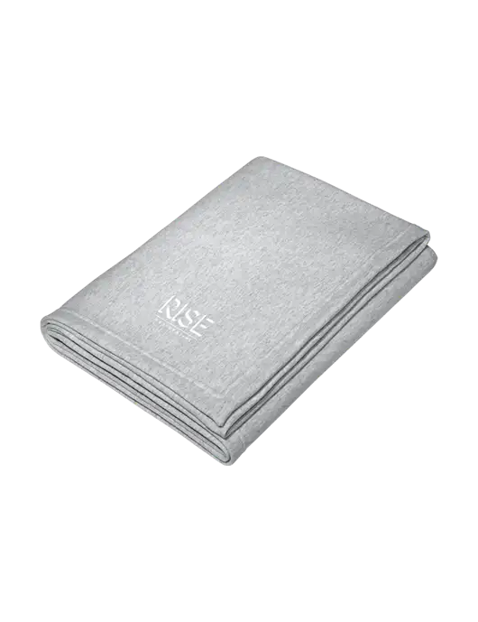 Core Light Grey Heather Fleece Sweatshirt Blanket w/Rise Residential Logo