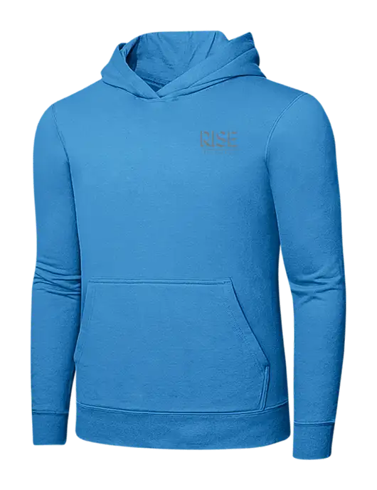 Light Aqua Blue 7.8 oz Ring Spun Hooded Sweatshirt w/Rise Residential Logo