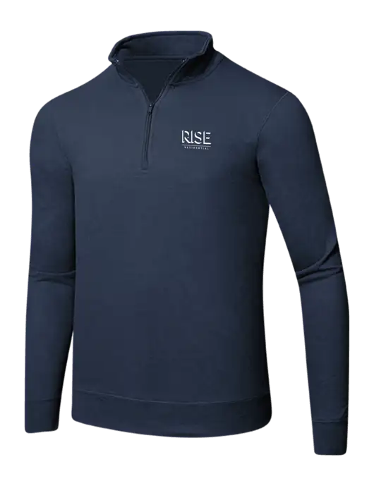 Team Navy 8.5 oz Ring Spun 1/4 Zip Pullover Sweatshirt w/Rise Residential Logo