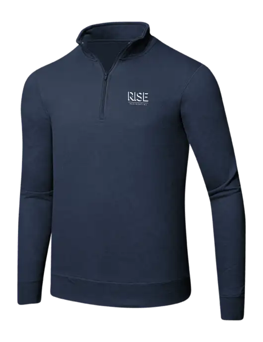 Team Navy 8.5 oz Ring Spun 1/4 Zip Pullover Sweatshirt w/Rise Residential Logo
