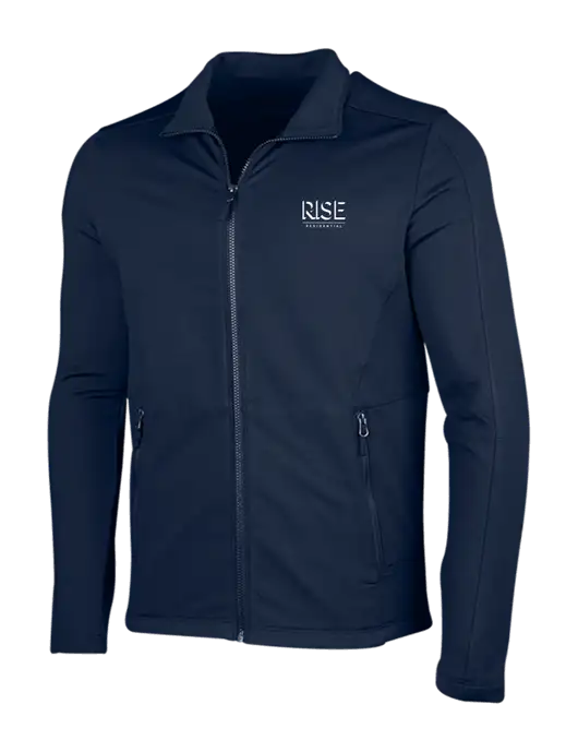 Navy Grid Fleece Jacket w/Rise Residential Logo