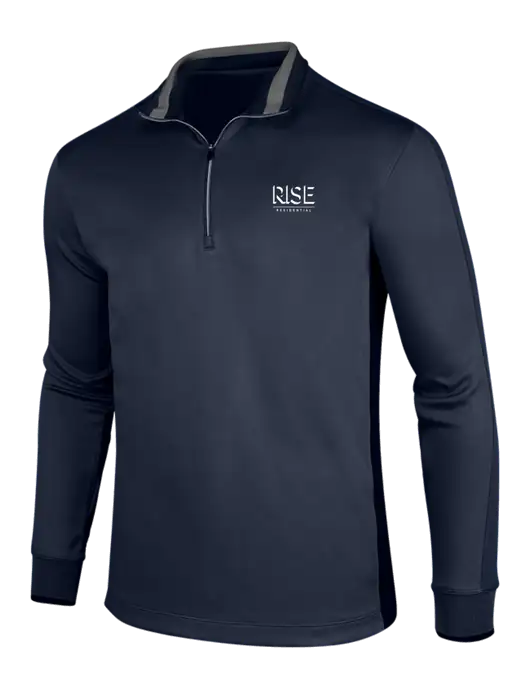 NIKE Midnight Navy Heather/Midnight Navy Dry-Fit 1/2 Zip Cover-Up w/Rise Residential Logo