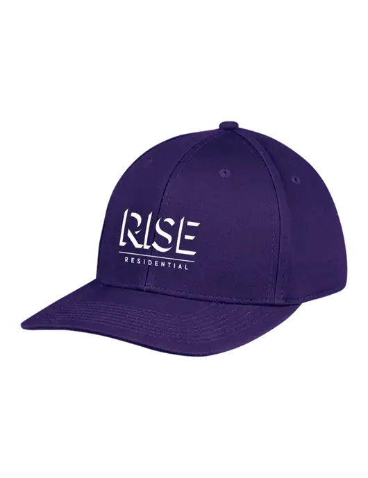 Premium Modern Structured Twill Purple Snapback Cap w/Rise Residential Logo