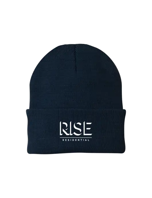Navy Knit Cap w/Rise Residential Logo