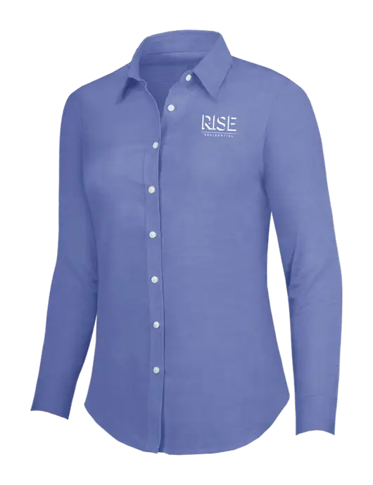 Navy Womens SuperPro Oxford Shirt w/Rise Residential Logo