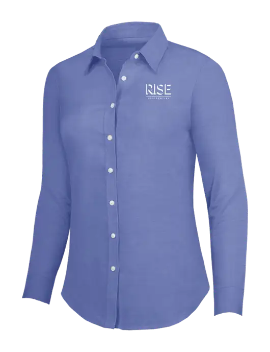 Navy Womens SuperPro Oxford Shirt w/Rise Residential Logo
