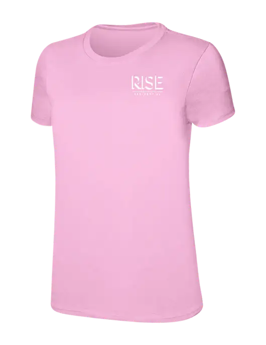 Womens Ring Spun Candy Pink 4.5 oz T-Shirt w/Rise Residential Logo