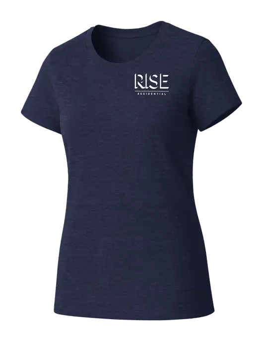 Womens Seriously Soft Heathered Navy T-Shirt w/Rise Residential Logo