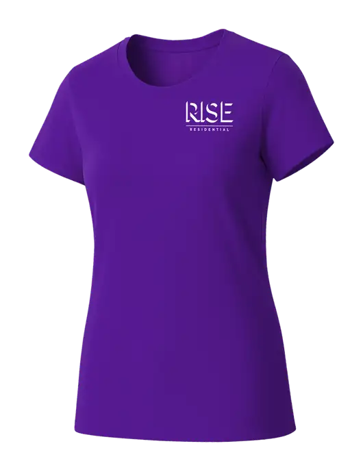 Womens Seriously Soft Purple T-Shirt w/Rise Residential Logo